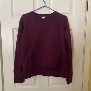 Zyia Plum Oh So Soft Pocket Crewneck Sweatshirt, size large.